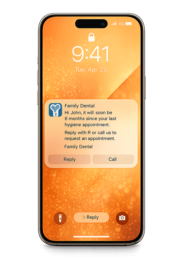 Send and receive messages in real time with Re.Call.Dental<small class='opacity-50'>&trade;</small>. Keep communication simple, fast, and organized from one place.