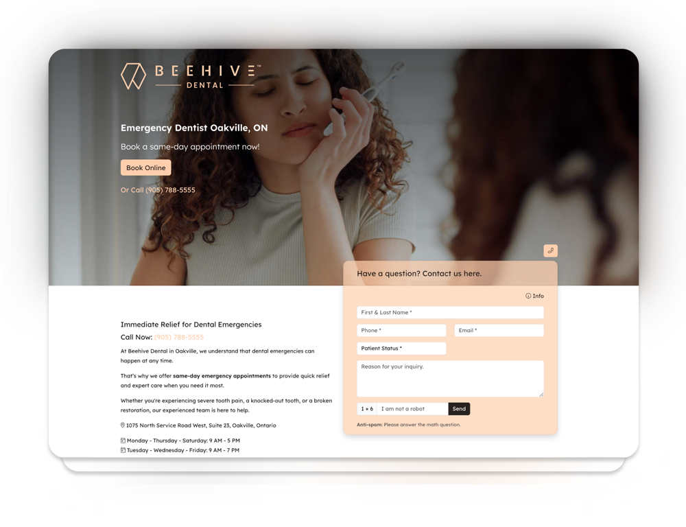 Dental Procedure Landing Page