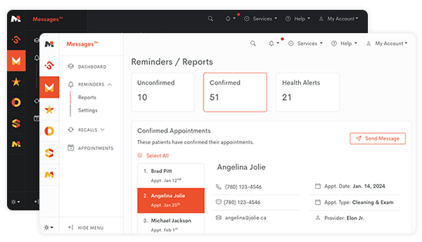 Manage your dental practice with ease using our all-in-one Cloud Platform. Streamline daily tasks, track marketing performance, collect digital forms, boost 5-star reviews, connect with patients via secure messaging, fill your schedule 24/7, accept fast online payments, and make smarter decisions with AI insights. Request your free access today.
